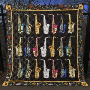 Saxophone Quilt Blanket  Quilt